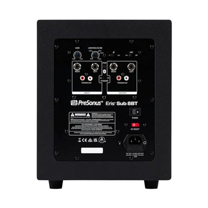 PreSonus Eris Sub 8BT — 8" Inch Powered Subwoofer, Powered Sub, Active Subwoofer, Wireless, Bluetooth, Home Audio, Bass Speaker, Home Theater, Music Production, Gaming | Active Subwoofer, Wireless, Bluetooth, Home Audio, Bass Speaker, Home Theater, Music