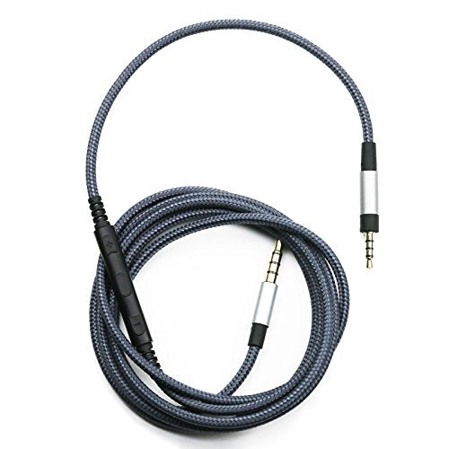 Replacement Audio Cable Compatible with Sennheiser Momentum 4, PXC550, PXC550-II, PXC480, ACCENTUM Plus Headphone, Remote Volume Control Mic Compatible with iPhone