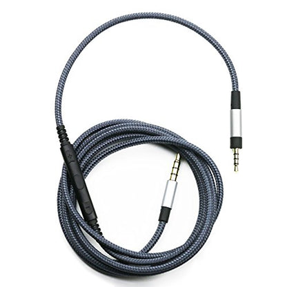 Replacement Audio Cable Compatible with Sennheiser Momentum 4, PXC550, PXC550-II, PXC480, ACCENTUM Plus Headphone, Remote Volume Control Mic Compatible with iPhone