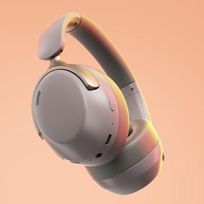 LORELEI QC30 Hybrid Active Noise Cancelling Headphones, 60H Playtime, Built-in Mic, Wireless Over Ear Headsets with Case,Bluetooth 5.4,Deep Bass Comfort Fit Soft-Earpads Fast Charging -Dunes Grey - color: Dunes Grey