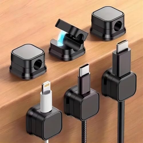 6 PCS Cable Straps Cord Organizer for Bundling Earphone, Reusable Cable Management Organizer, Organizer in Home,Office,Kitchen,School, Black