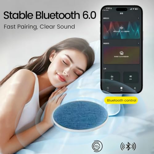 Pillow Speaker for Sleeping with Built-in White Noise, Bluetooth 5.4 Sleep Aid for Side Sleepers, Auto-Off Timer, 48H Battery, USB-C Bedside Sleep Speaker