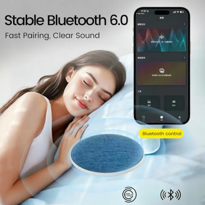 Pillow Speaker for Sleeping with Built-in White Noise, Bluetooth 5.4 Sleep Aid for Side Sleepers, Auto-Off Timer, 48H Battery, USB-C Bedside Sleep Speaker