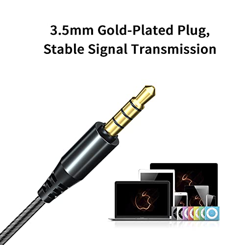 Dual Driver Wired Headphones 3.5mm Jack Earphones Plug in Ear Buds | Extra bass earbuds, wrap around over ear, hifi, microphone, hook, sport, running, aux, braided cable, noise isolation, cord