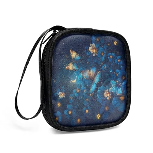 Sloth Strawberry Earphone Carrying Case Pouch Cable Storage Bag - Earbud Case Mini Pouch Headset Storage Box Bags for Headphone Bluetooth - color: Butterfly and Flower
