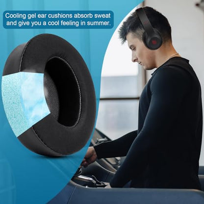 GEVO Earpads Replacement for Beats Studio 2/Studio 3 Wired & Wireless Headphones, Ear Pads Cushion for Beats Studio 2/Studio 3 with High-Density Noise Isolation Memory Foam (Cooling Gel Black) - color: Cooling Gel Black