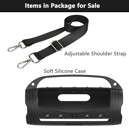Silicone Cover Case for JBL Flip 7 Portable Bluetooth Speaker - color: Black
