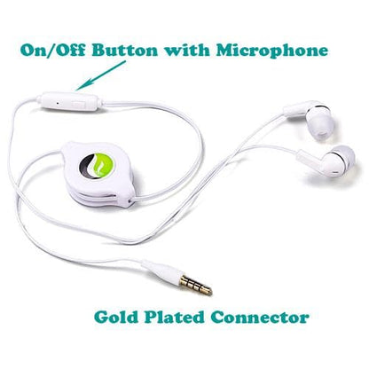 Retractable Earphones Headphones Hands-Free Compatible with Samsung Galaxy A15 5G/ A14 5G/ A13 5G, Headset 3.5mm w Mic Earbuds Earpieces Microphone