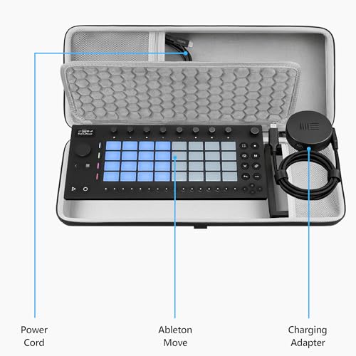 GEEKRIA Hard Shell Travel Case Compatible with Ableton Move, Audio Sampler Carrying Bag (Dark Gray)