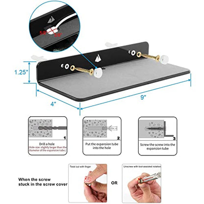 2-Pack Acrylic Wall Speaker Holder Mount, Black, Large, Modern Style, Wall Mount for Small Devices, Shelf - color: Black, size: Large