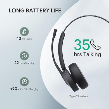 Yealink BH70 Mono Bluetooth Teams Headset with AI Mic for Work from Home PC | 3 Microphone Sound Isolation, Microsoft Teams & Zoom Certified, Compatible with Cisco Zoom Google, 35h Talk, USB-A dongle - color: Black (Teams), style: Mono (USB-C to A)