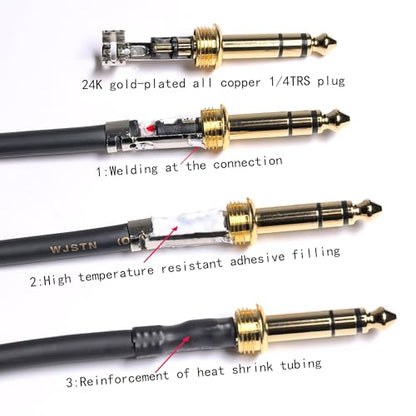 1/4 Inch to 3-pin XLR Cable, 6.35mm Quarter inch TRS Male to XLR Male Microphone Balanced Cable (1FT) - size: 1FT