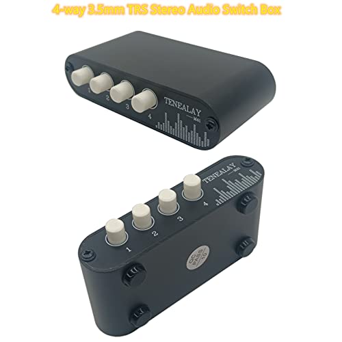 4 in 1 out / 1 in 4 out AUX 3.5mm Stereo Audio input Signal Source Switcher, 4-Way Switch Selector Splitter Box M41 - color: 4-port 3.5mm Switch no volume