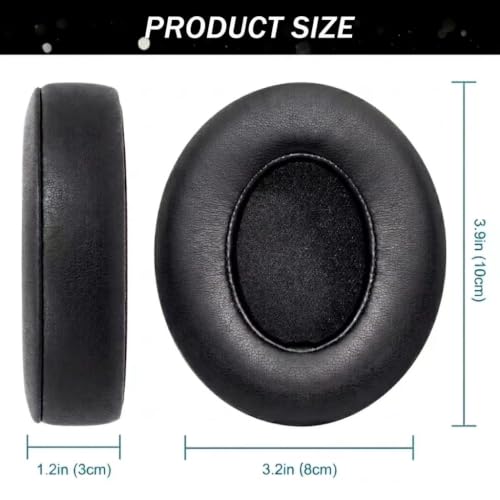 GEVO Earpads Replacement for Beats Studio 2/Studio 3 Wired & Wireless Headphones, Ear Pads Cushion for Beats Studio 2/Studio 3 with High-Density Noise Isolation Memory Foam (Black) - color: Black