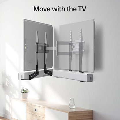 USX MOUNT Soundbar Mount, Sound Bar Mount for Mounting Above or Under TV, Fits Most of Sound Bars Up to 16 Lbs, with Detachable Extension Plates - size: Soundbar Mount up to 16 lbs
