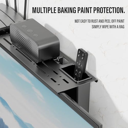 CABTE Adjustable Steel TV Top Shelf for Soundbar, Soundbar Stand | No Drilling Universal Soundbar Mount ,Game Console, Cable Box, Router Shelves (34.65 x 4.33 inch) - style: 34.65 x 4.33 inch