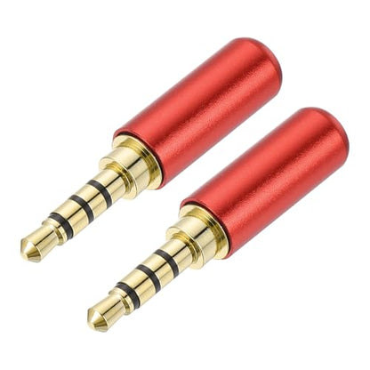 MECCANIXITY 2Pcs 3.5mm Replacement Repair Plug Jack 4 Pole Red - color: Red
