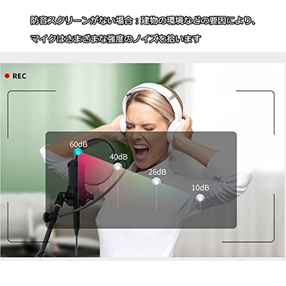 Portable Sound Recording Vocal Booth,Desktop Soundproof Booth,Recording Studio Equipment,With Wooden Stand,soundproof Blanket,Decreasing Noise,for Recording Studio, Podcasts, Singing