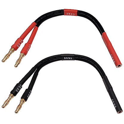 CNCESS CESS-141 Banana Plug Cable Splitter 1-in 2-Out, 2 Pack