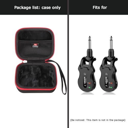 FBLFOBELI Hard Case for LEKATO 5.8GHz Wireless Guitar Transmitter Receiver | Hard EVA Shell, Shockproof & Water-Resistant, Custom Molded Interior, Mesh Pocket for Accessories, Portable Protective Bag