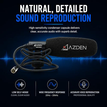 Azden SGM-250MX Professional Compact Cine Shotgun Microphone with Mini XLR Output - color: Microphone