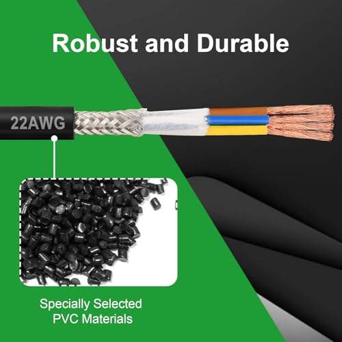 MOOKEERF 22/4 Shielded Wire 50FT,22AWG 4 Conductor Shielded Cable Stranded Pure Copper CNC Wire for CNC Router Machine,CNC VFD Spindle,3D Printer,Stepper Motor,Transformer,etc. - size: 50FT, style: 22AWG(4 Conductor)