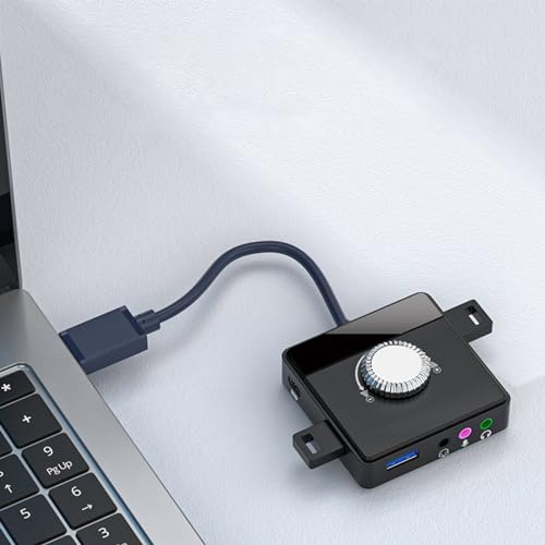 USB Sound Card, Plug and Play External USB Sound Adapter Audio Adapter with 3.5mm USB Interface Volume Control for PC Laptop