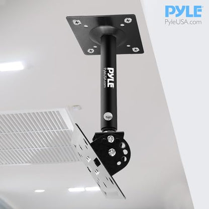 Pyle Universal Speaker Mounting Bracket - Ceiling & Wall Speaker Mount with Adjustable Swivel Tilt, 13.4" Retractable Telescopic Arm, 75 lbs Max Load - Ideal for Home Surround Sound Systems (Pair) - style: Steel Pin (Tilt & Swivel)
