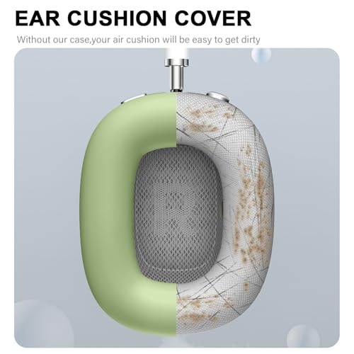 Maxjoy for AirPods Max Case, Soft Silicone Ear Cups & Headband Cover, Anti-Scratch Protective Accessories, Light Green - color: Light Green
