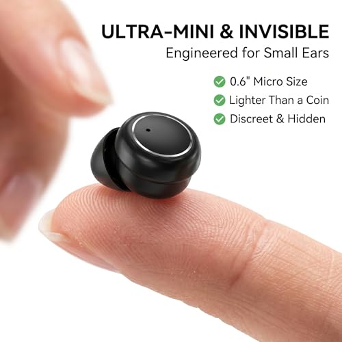 Invisible Mini Sleep Wireless Bluetooth Earbuds,Smallest Low Profile Micro Tiny Discreet Hidden Ear Buds for Work,Small Headphones, Wireless Earphone Side Sleepers for Small Ear Canals - color: Khaki
