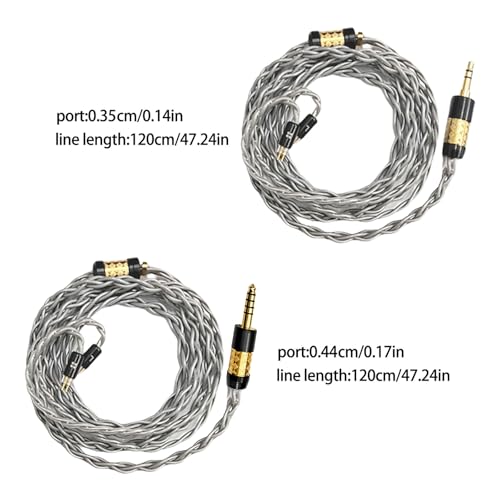 8Core Upgrades Earphone Cable 0.78mm 2 Pin Silver Plateds Coppers for Enhanceds Sound and Durability