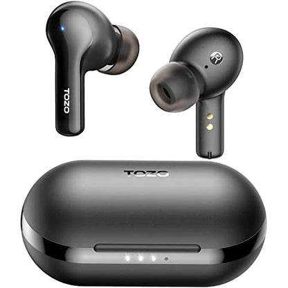 TOZO A2 Mini Wireless Earbuds, Ultra Lightweight Bluetooth 5.3 Headphones | Comfortable Fit Ear buds, Clear Calls with Built-in Mic, Immersive Premium Sound, 20H Playtime, in Ear Headset, Black - color: Black