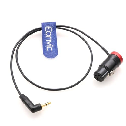 Audio Cable Low-Profile XLR 3 Pin Female Right Angle for BOYA Microphone to 3.5mm Mini Jack for Red Komodo DSMC2 Epic/Scalet Camera (Red) - color: Red