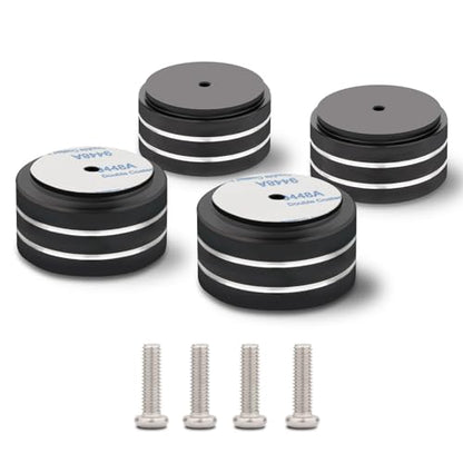 4Pcs Audio Isolation Feet Load 400KG Anti Vibration Pads 40 * 20mm(Black) | Aluminum Hifi Isolation Footer with Threaded Screw&Adhesive fit Speaker/amplifier/turntable/subwoofer/Record Player/Equipment - color: Black
