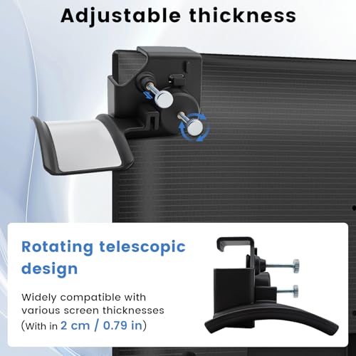 Monitor Stand for Headphones and Headsets, Headset Stand for Monitor, Stand for Headphones and Headsets (Premium-Grade Holder Saves Desk Space and Protects Headphones, Black)