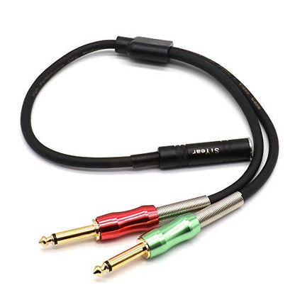 1/4" Stereo to Dual 1/4" Mono Insert Cable, 6.35mm (Quarter inch Female TRS to Dual 1/4 Inch Male Y Splitter Breakout Cable Patch Cord (50CM) - color: 6.35-2X6.35-50cm