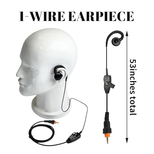C Shape Walkie Talkie Swivel Earpiece Over-Ear Headset Headphone Microphone Built-in Ptt Ear Piece with Mic for Motorola Solutions Radio clp 1010 1040 1060 1080 clp1010 clp1040 clp1060 clp1080