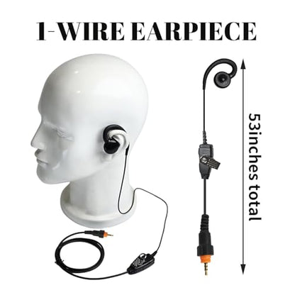 C Shape Walkie Talkie Swivel Earpiece Over-Ear Headset Headphone Microphone Built-in Ptt Ear Piece with Mic for Motorola Solutions Radio clp 1010 1040 1060 1080 clp1010 clp1040 clp1060 clp1080