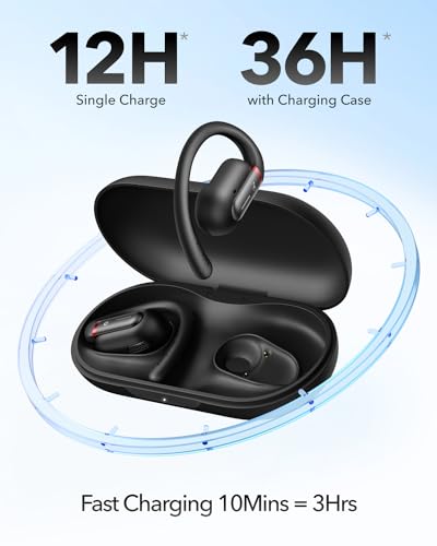 Soundcore V30i by Anker Open Ear Earbuds, Open Ear Headphones True Wireless | Ultra-Comfort, Lightweight, Snug Fit, Ergonomic Hooks, Robust Bass, 36H Playtime, Bluetooth 5.3, App Control, Clear Calls
