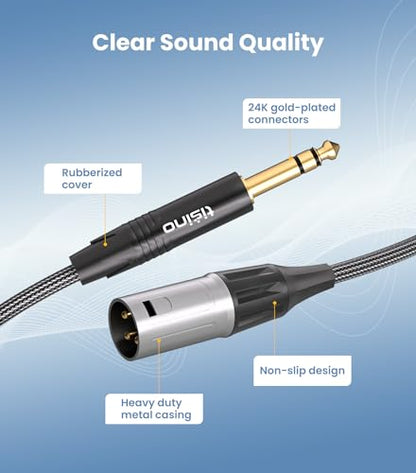 Tisino 1/4" to XLR Cable, 6.35mm TRS to XLR Male Nylon Braid Quarter inch TRS to XLR Male Balanced Interconnect Microphone Cord Patch Cable - 3.3ft - size: 3.3 feet