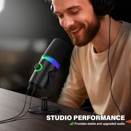 USB/XLR Dynamic Microphone for Gaming Streaming Podcast Recording PC Mic