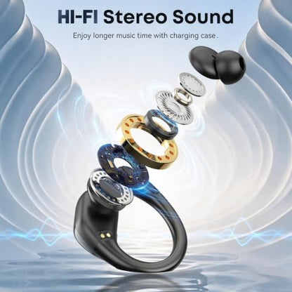 HAOYUYAN Wireless Earbuds, Sports Bluetooth Headphones, Noise Canceling Ear Buds with 80hr Playtime, LED Power Display, IPX7 Waterproof Earphones for Gym/Workout - color: Black