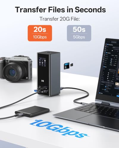 Selore Laptop Docking Station 3 Monitors Triple 4K Display 3 HDMI 2 DP