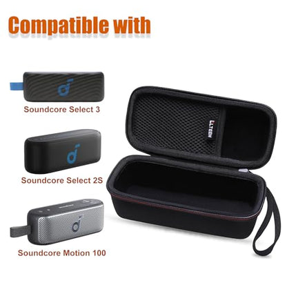LTGEM Anker Soundcore Select 3/Soundcore Select 2S/Soundcore Motion 100 휴대용 블루투스 스피커와 호환되는 스피커 케이스, 사무실 여행 휴대용 보관 가방 - 블랙(케이스만 해당)