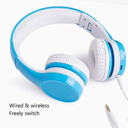 Kids Wireless Headphones, Bluetooth Toddler Headphones, Blue | Comfort Soft Ear Pads, Volume Limited, For School, Travel, Online Class - color: light blue
