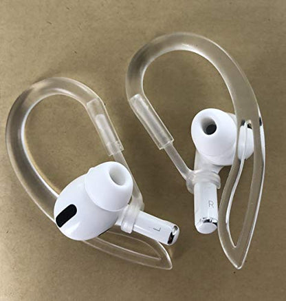 JNSA AirPods Pro Ear Hooks Anti-Slip Anti-Drop Earhooks【Not Fit in The Charging Case】 Compatible with AirPods Pro, Clear - color: Clear