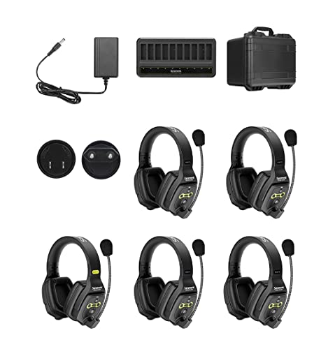 Saramonic 5-Person Full-Duplex 1.9GHz Wireless Headset Intercom System with Hard Case (WiTalk-WT5D) - size: 5-Person Dual-Ear System