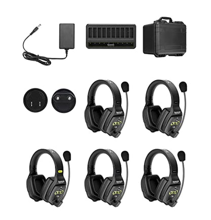 Saramonic 5-Person Full-Duplex 1.9GHz Wireless Headset Intercom System with Hard Case (WiTalk-WT5D) - size: 5-Person Dual-Ear System