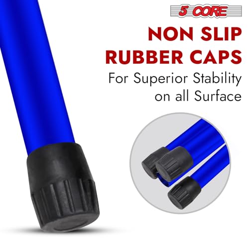 5 Core Speaker Stand Pair Universal Mount Steel Construction 132 Lb Capacity Stable Tripod w/Adjustable Height 72” w 35mm Compatible Insert Metal Safety Pin Included Bag - color: Blue