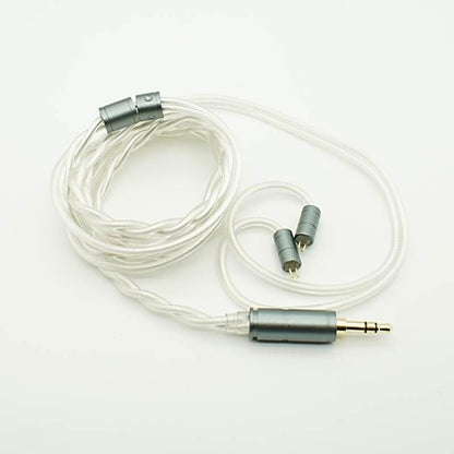 Hisenior White Whale 2Pin 0.78mm 6 Shares OCC Silver-Plated HiFi in-Ear Earphone Cable, Audiophile IEM Earbud Replacement Cable, 4ft 1.2Meters Earphone Upgrade Cable (4.4mm Balanced) - size: 4.4mm Balanced